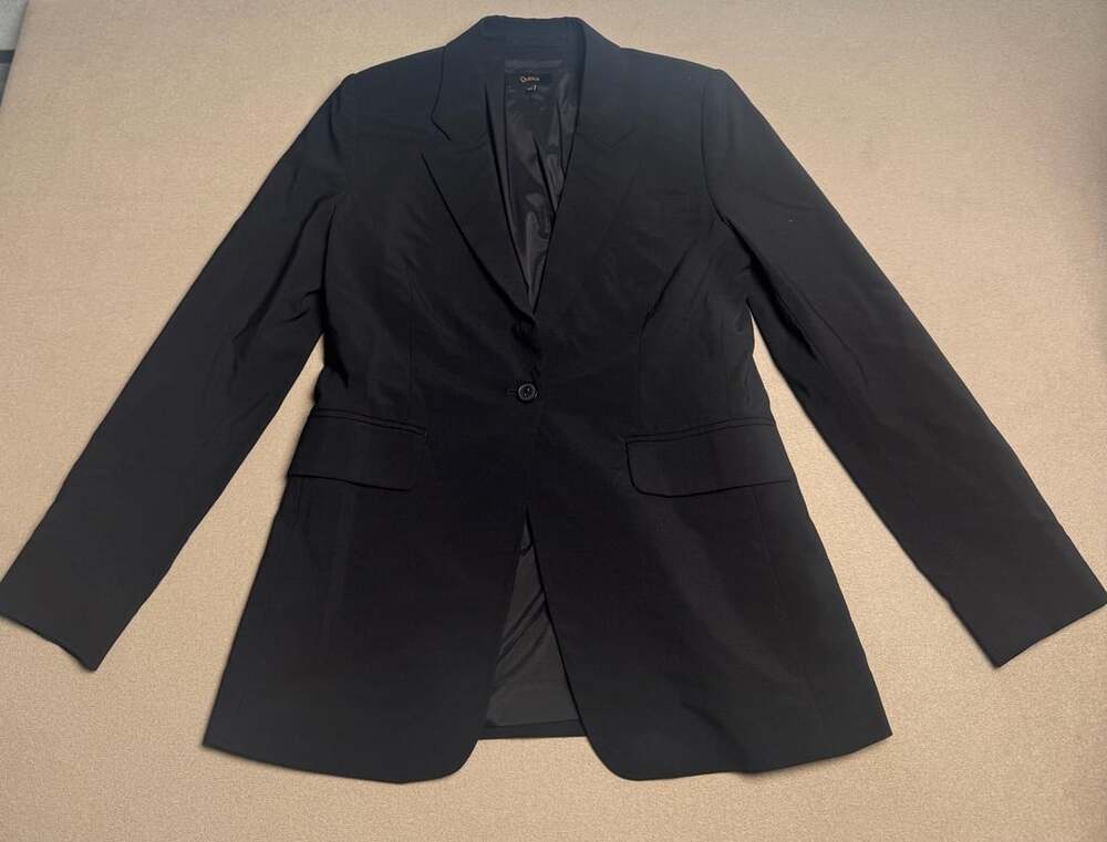 Quince Blazer Size XS Black Virgin Wool Notched Lapel